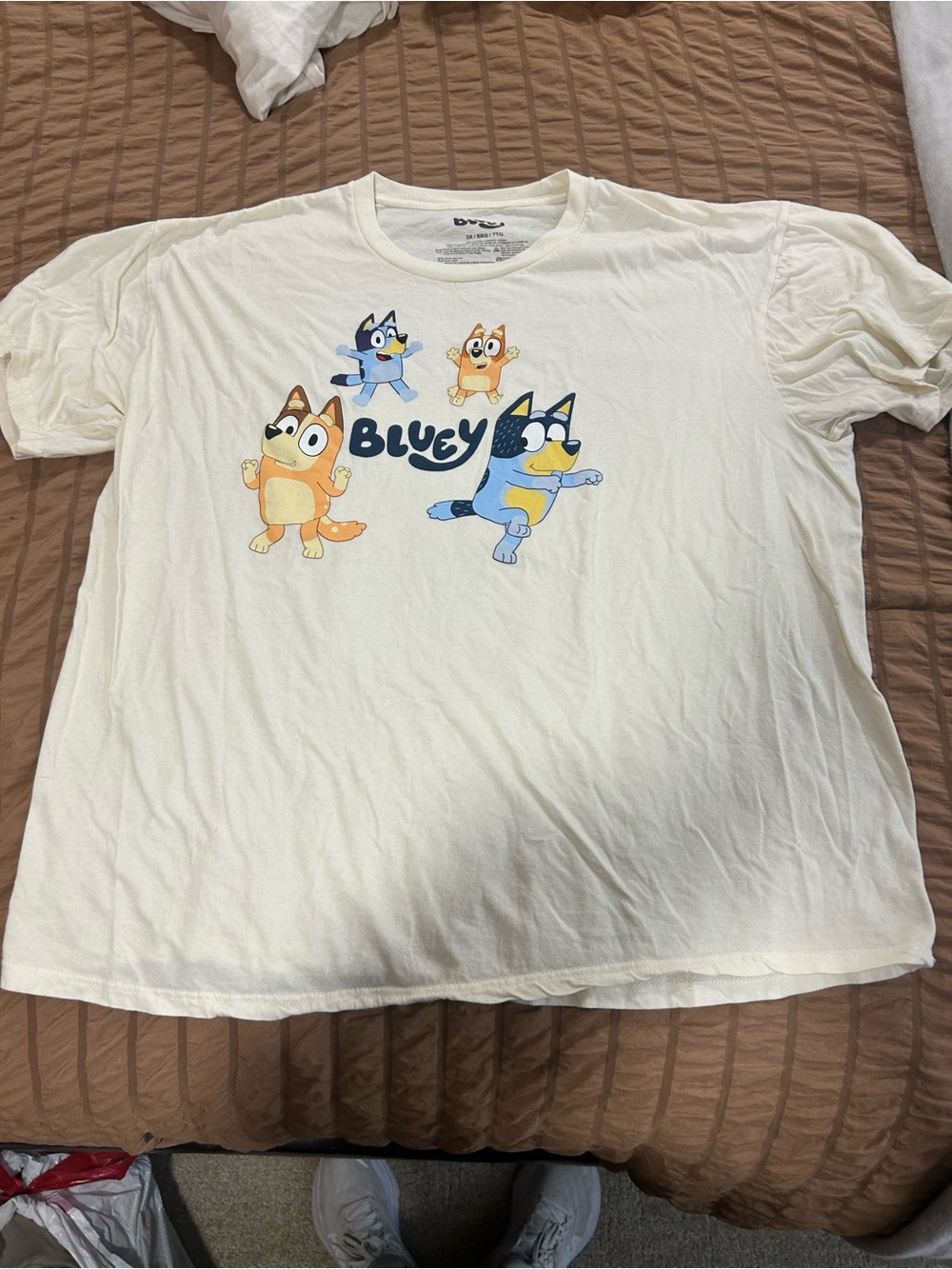 Bluey Graphic Kids Cream Short Sleeve Tee